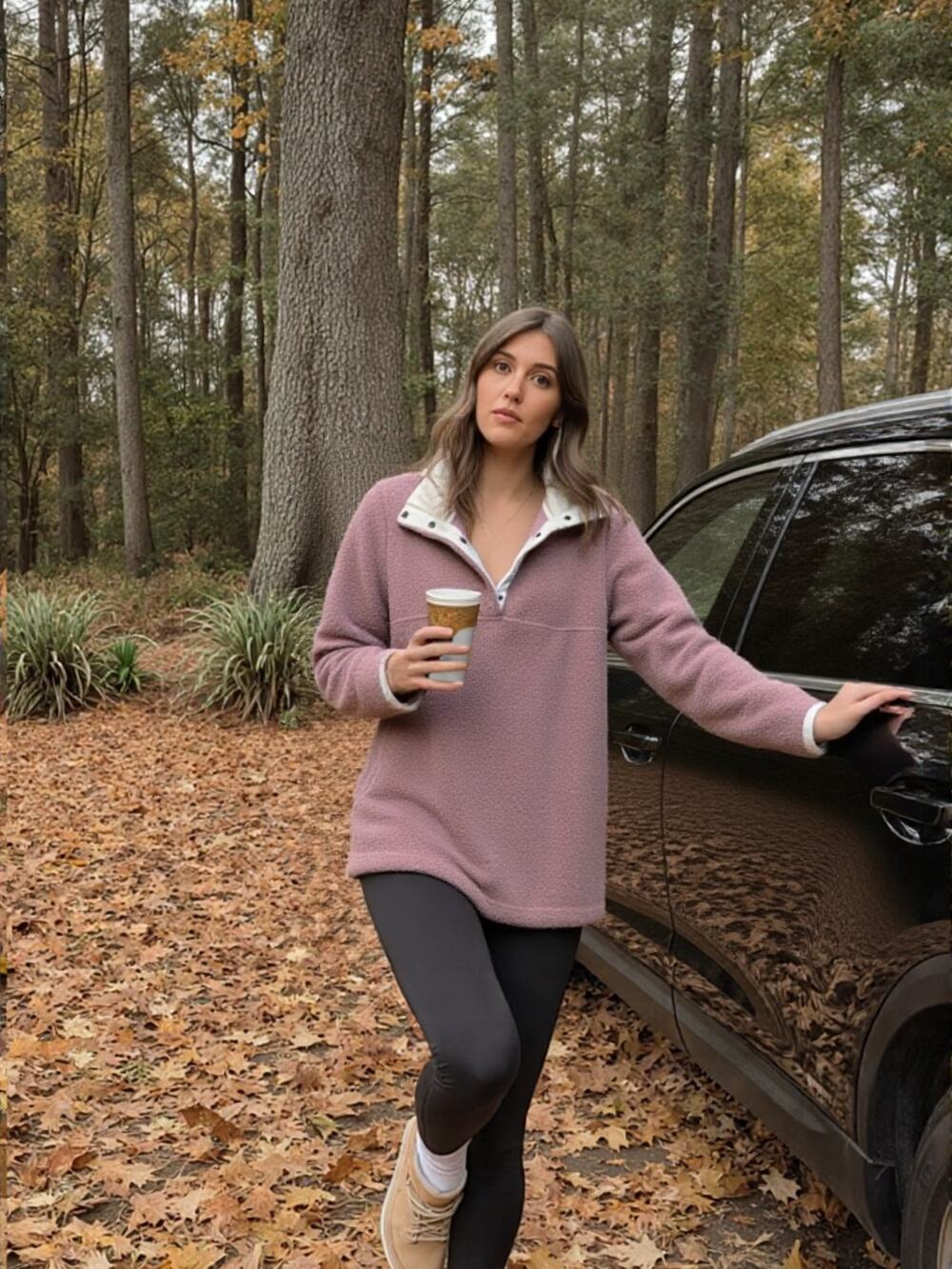 Entro Sweater, Ultrasoft, Warm Pink Fall Sweater for Women 1/4 Zip with Pockets